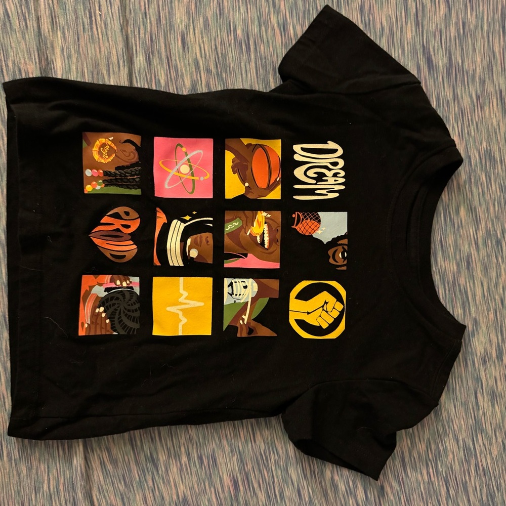 Kids Black Graphic T-Shirt